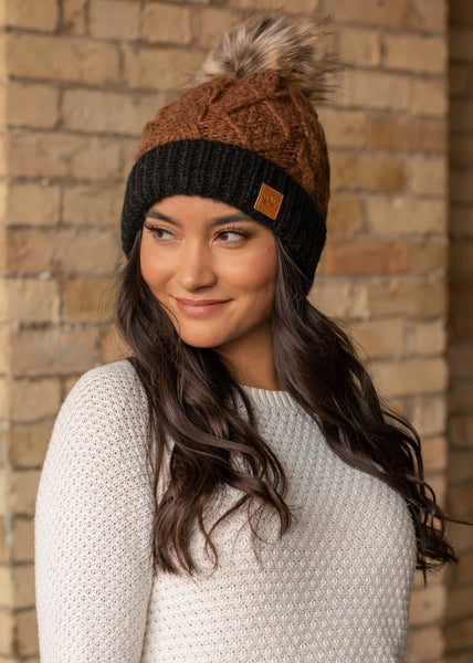 Leopard Pom Beanie - Tan – Impulse of Jasper