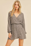 Make It Known Floral Dress - Charcoal