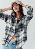 On The Lookout Plaid Top - Navy