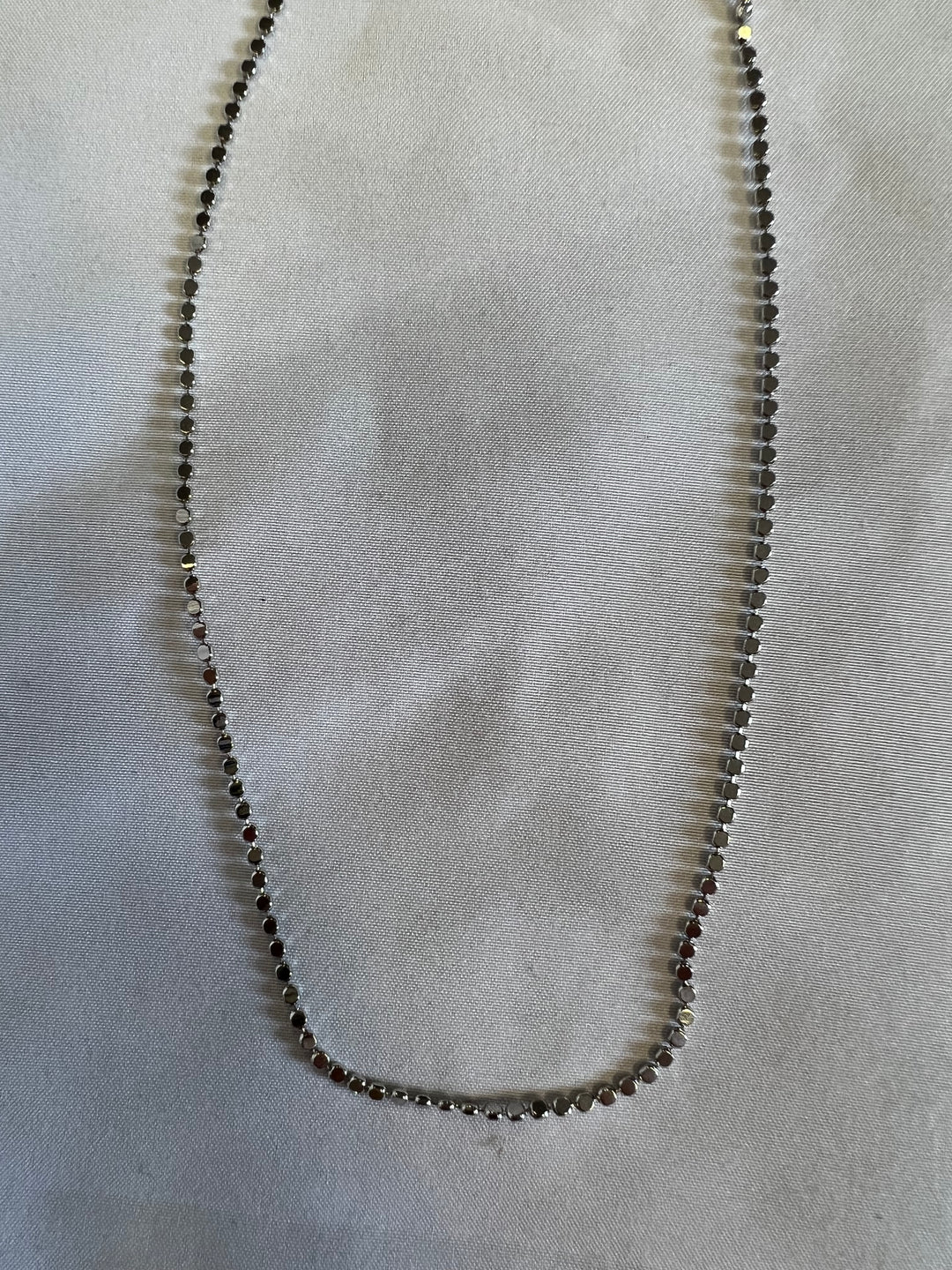 Flat Dot Necklace - Silver