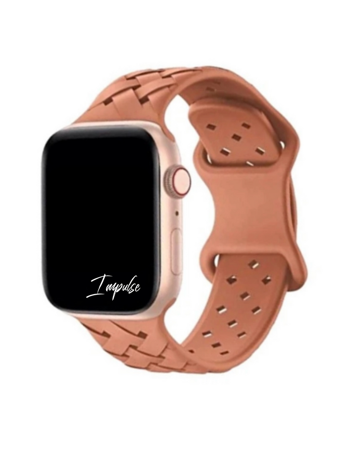 Trellis Silicone Watch Band - Brown