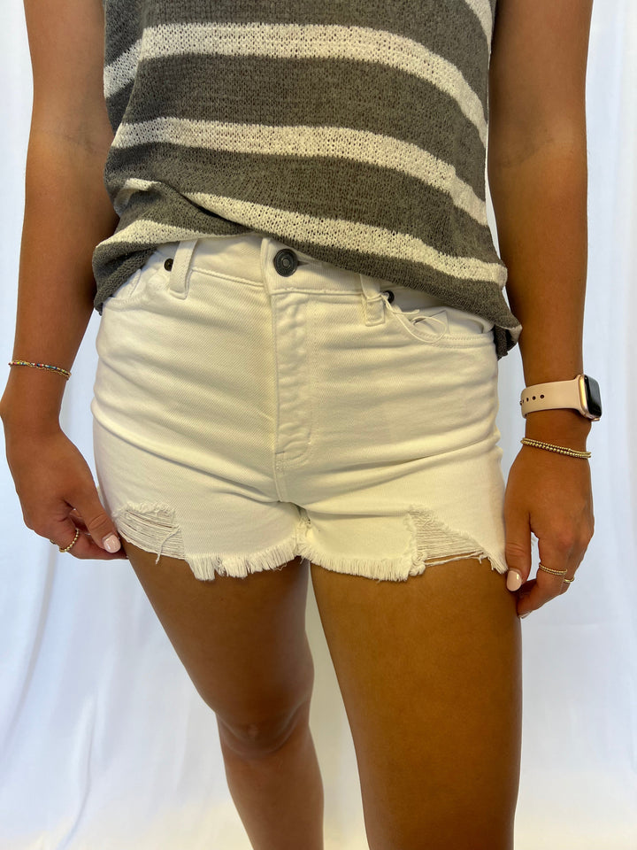 Ready For Me Jean Shorts - White