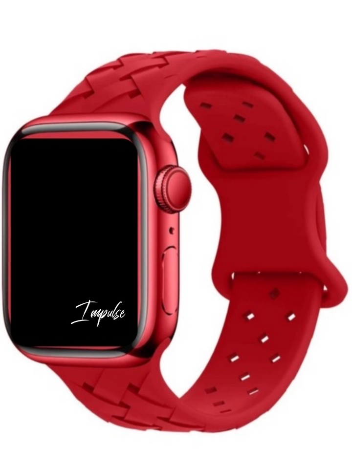 Trellis Silicone Watch Band - Red