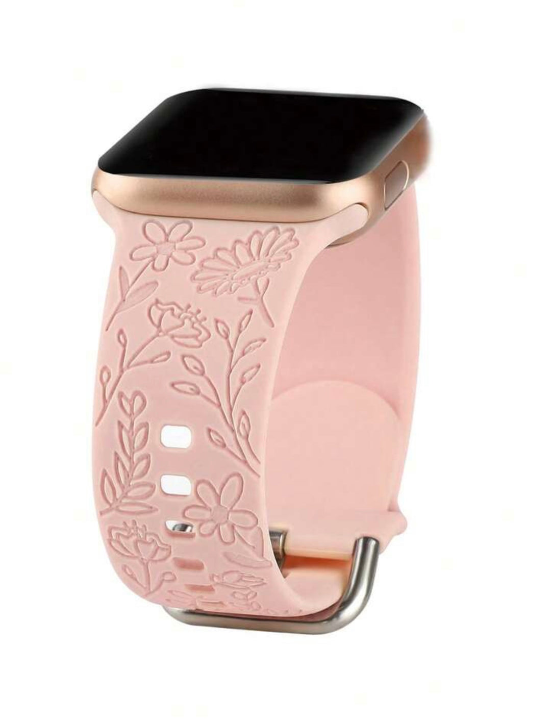 Floral Silicone Watch Band - Pink