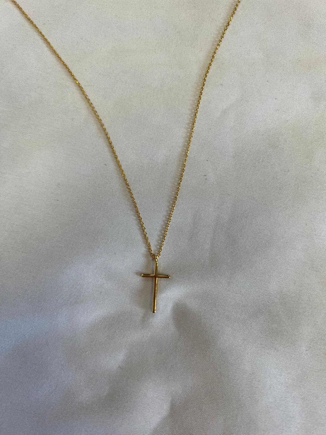 Slim Cross Necklace - Gold