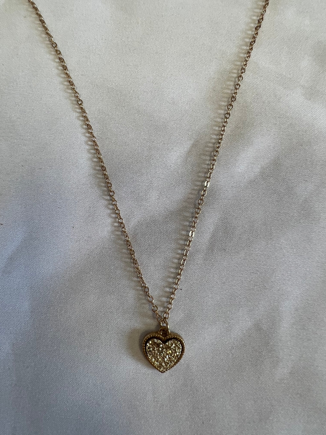 Heart Druzy Necklace - Gold