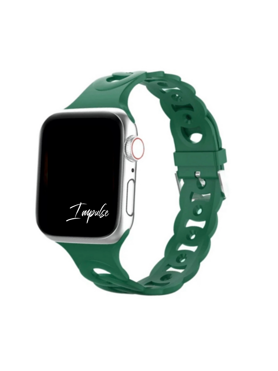 Chain Link Silicone Watch Band - Green