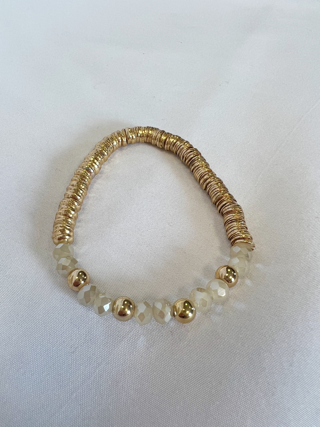 Beaded Bracelet - Gold Ivory