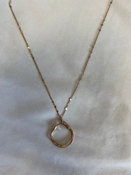 Circle Ring Necklace - Gold