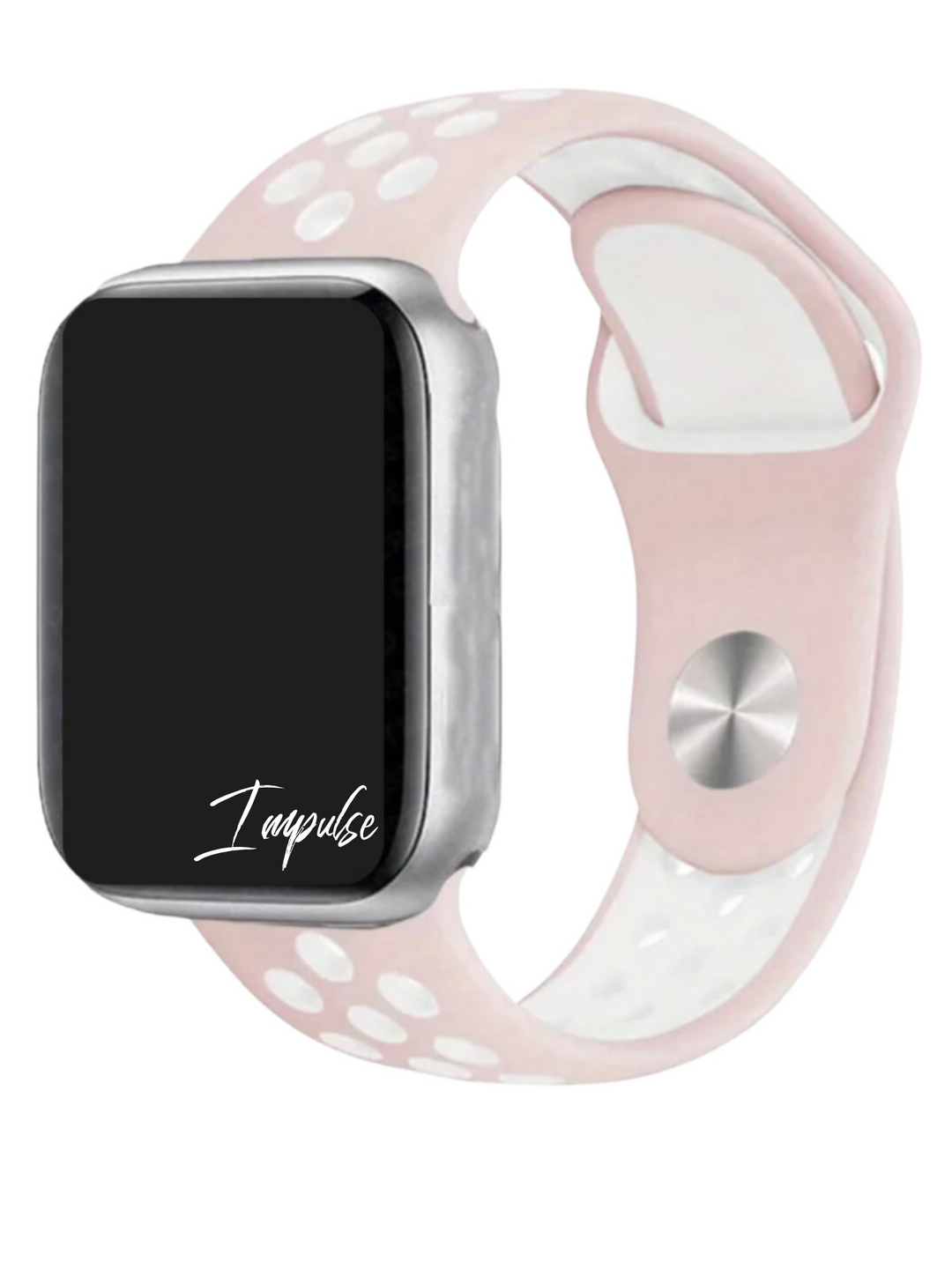 Two Tone Silicone Watch Band - Pink & White