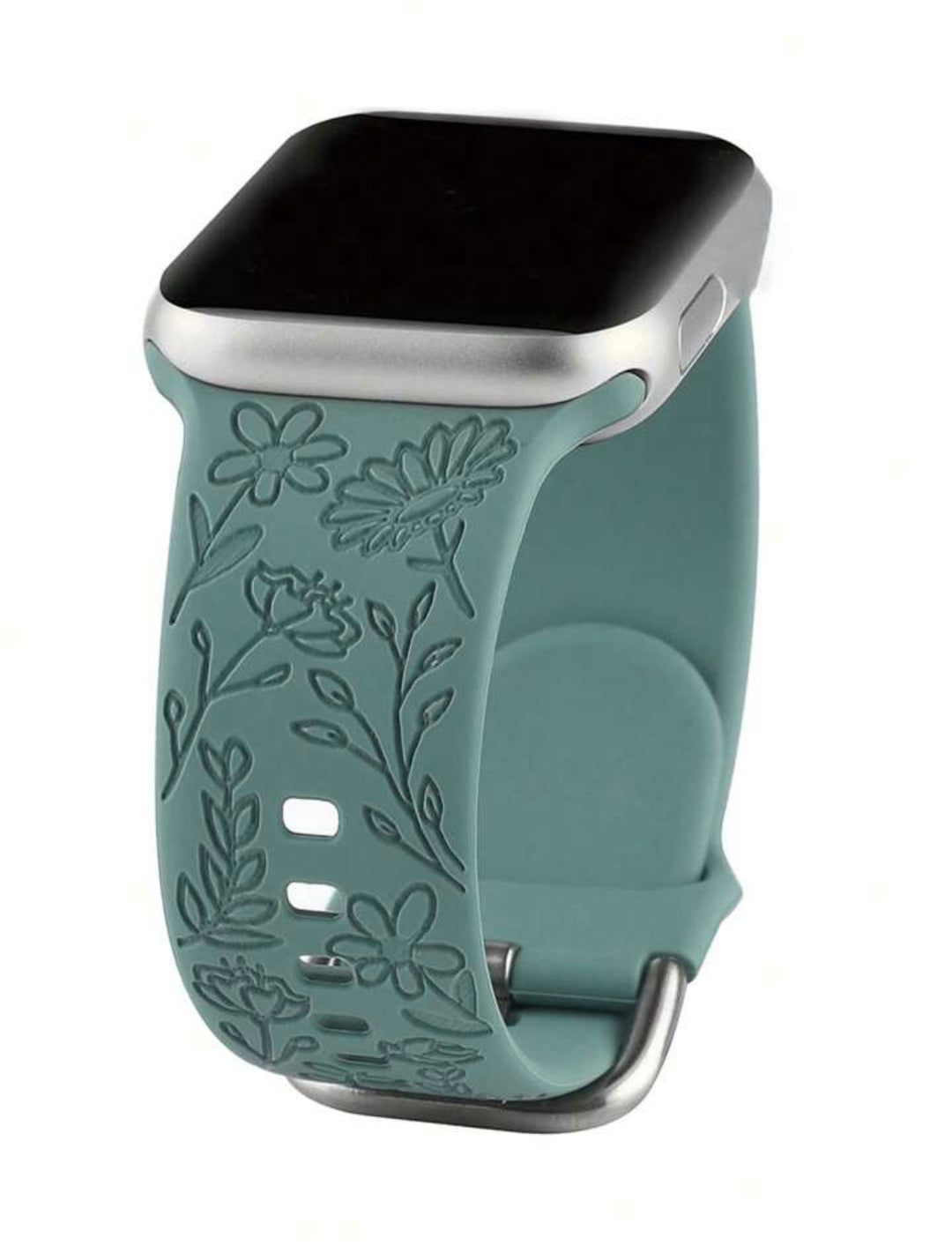 Floral Silicone Watch Band - Green
