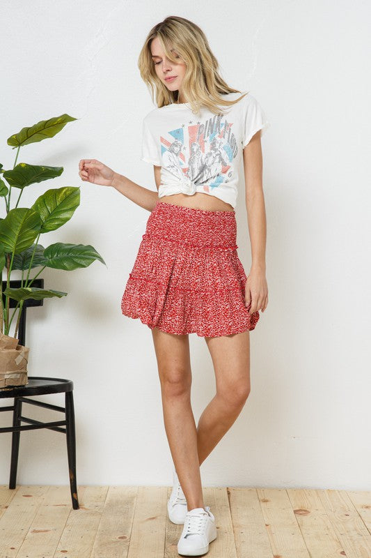 Tell Me All About It Skirt - Red