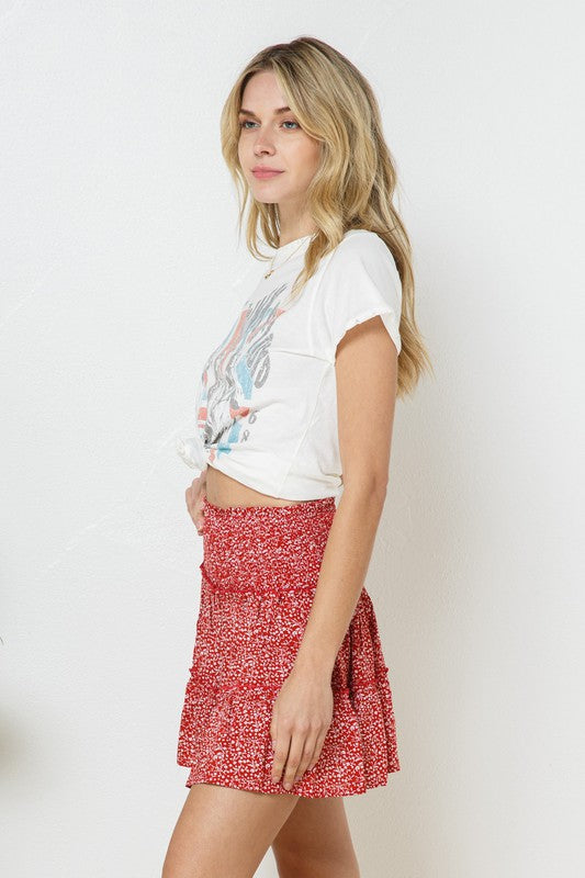 Tell Me All About It Skirt - Red