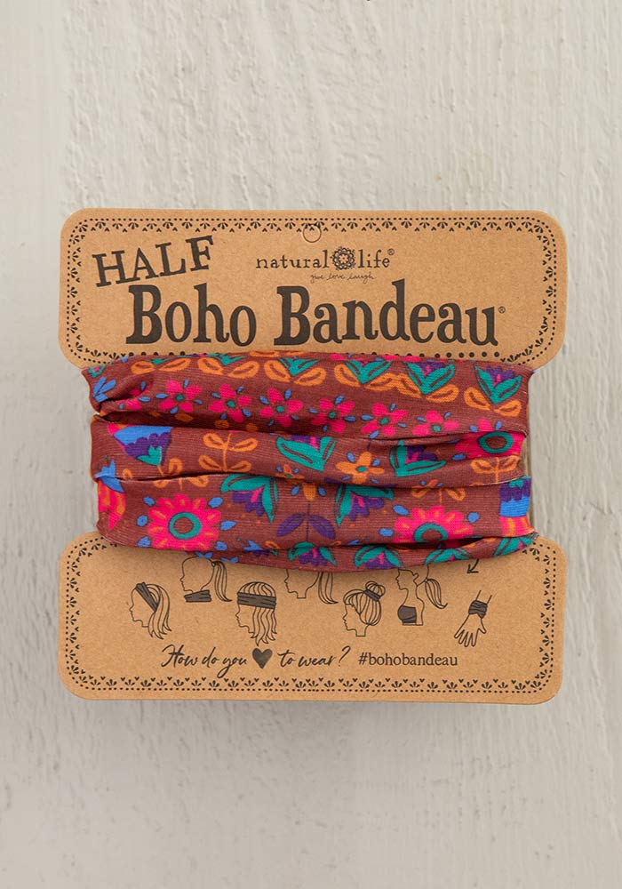 Boho Half Bandeau - Red Floral Mandala