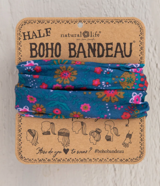 Boho Half Bandeau - Indigo Floral Mandala