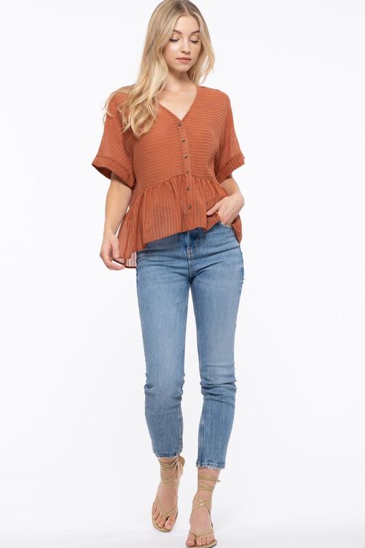 Just Waiting Here For Fall Top - Rust