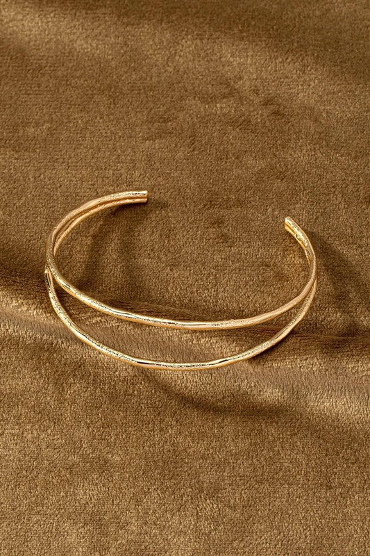 Double Wire Cuff Bracelet - Gold