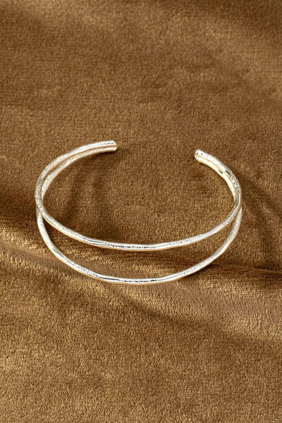 Double Wire Cuff Bracelet - Silver