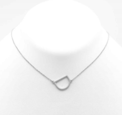 Initial Necklace D - Silver