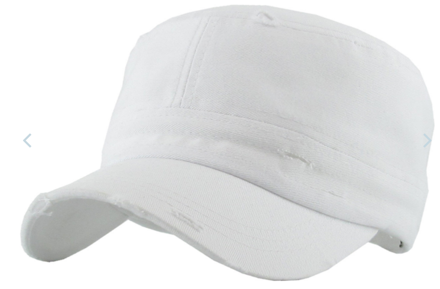 Army Cadet Distressed Hat - White