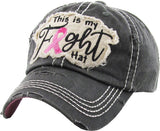 This is My Fight Hat Vintage Baseball Cap Hat - Black