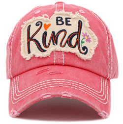 Be Kind Vintage Baseball Cap Hat - Hot Pink