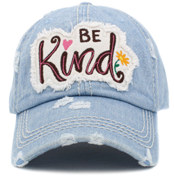 Be Kind Vintage Baseball Cap Hat - Denim