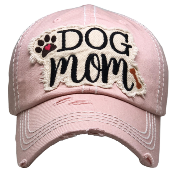 Dog Mom Vintage Baseball Cap Hat - Rose Blush