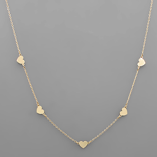 Multi Mini Heart Necklace - Gold