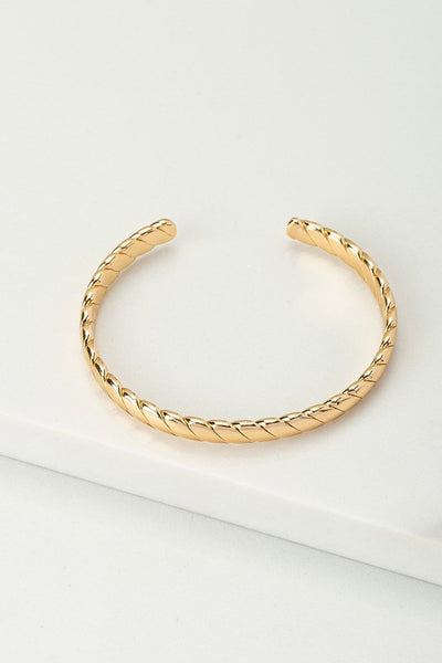 Textured Braid Cuff Bracelet - Gold