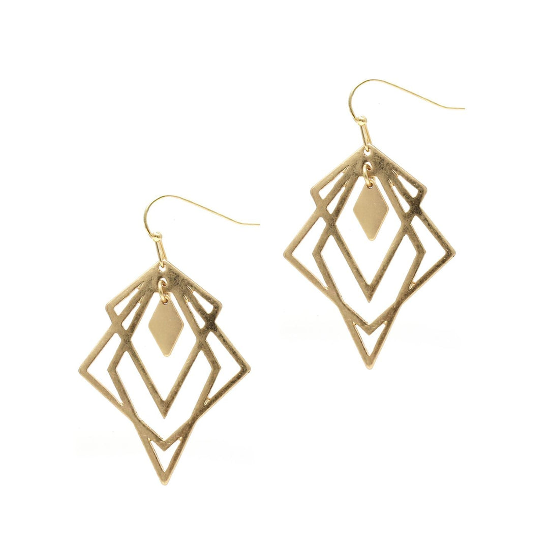 Triple Tri Earrings - Gold