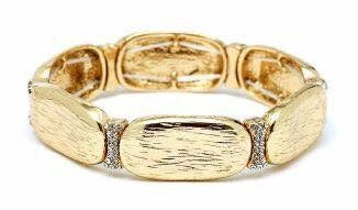 Single Bar Bracelet Cubic Zirconia Gold
