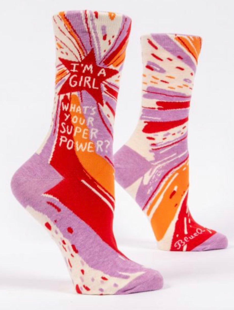 I'm A GIRL What's Your Super Power Women's Socks