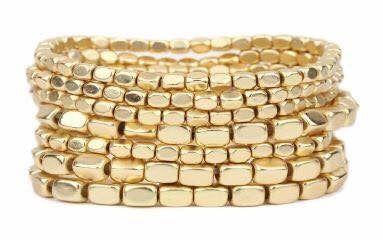 Metal Bead Bracelet Matte Gold