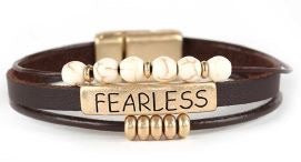 Fearless Leather Layered Bracelet - Gold