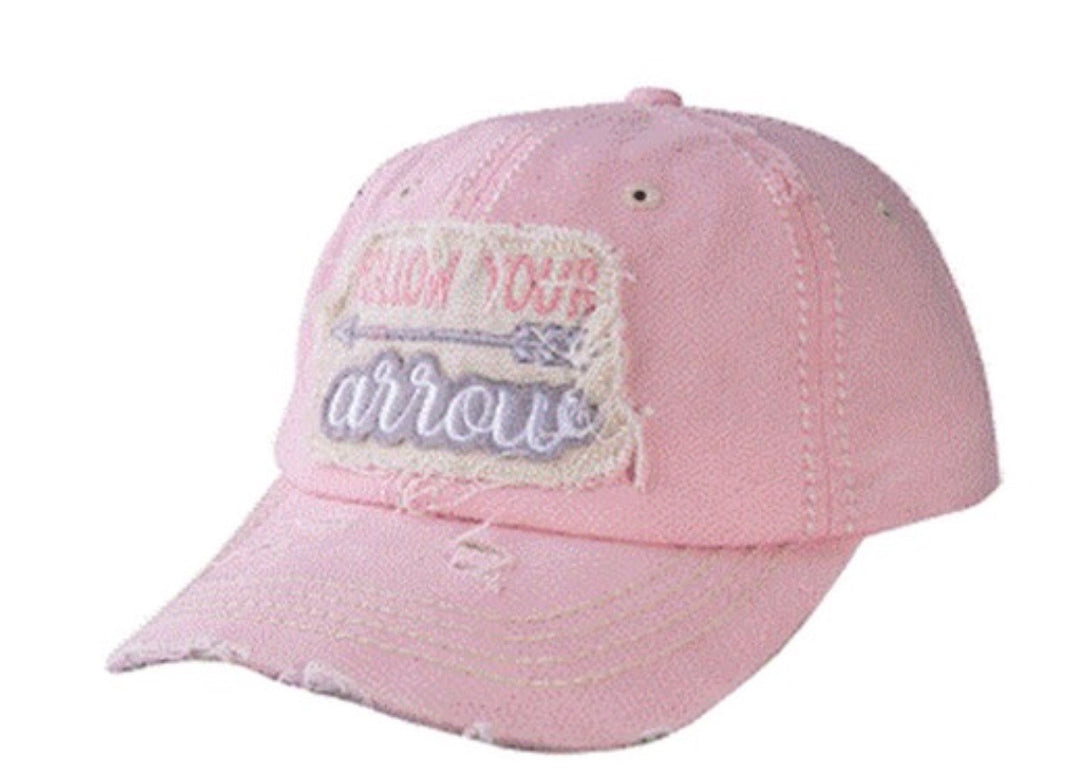 Follow Your Arrow Vintage Baseball Cap Hat - Pink