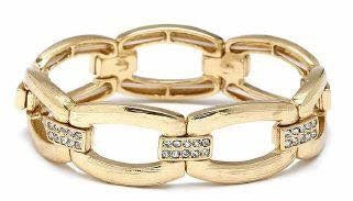 Chain Link Bracelet Cubic Zirconia Gold