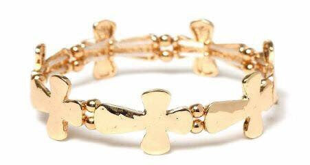 All Side Cross Bracelet Gold