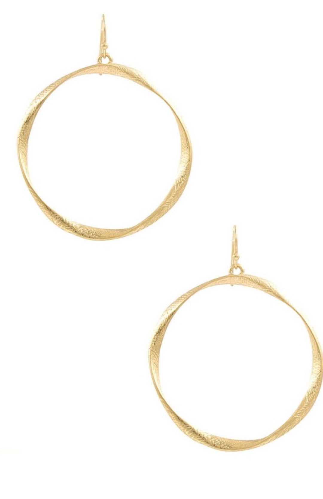 Twist Ring Earrings - Gold