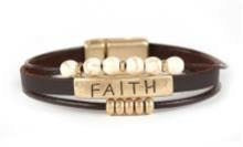 Faith Leather Layered Bracelet