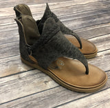 Wild Side Leopard Sandals - Charcoal