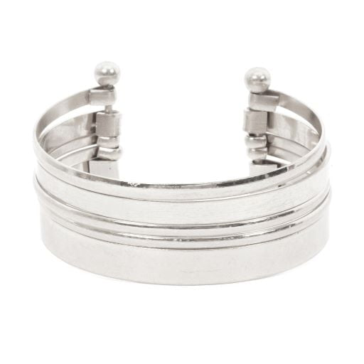 Solid Line Cuff Bracelet - Silver