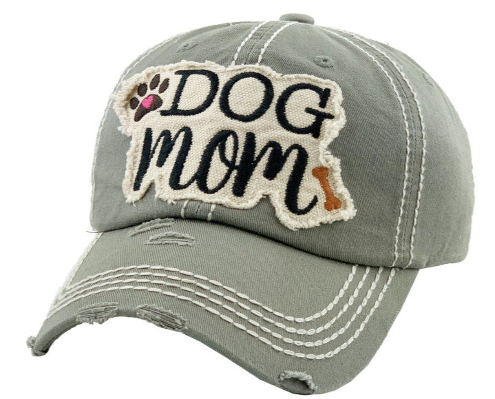 Dog Mom Vintage Baseball Cap Hat - Moss
