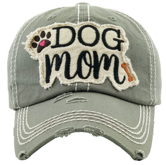 Dog Mom Vintage Baseball Cap Hat - Moss
